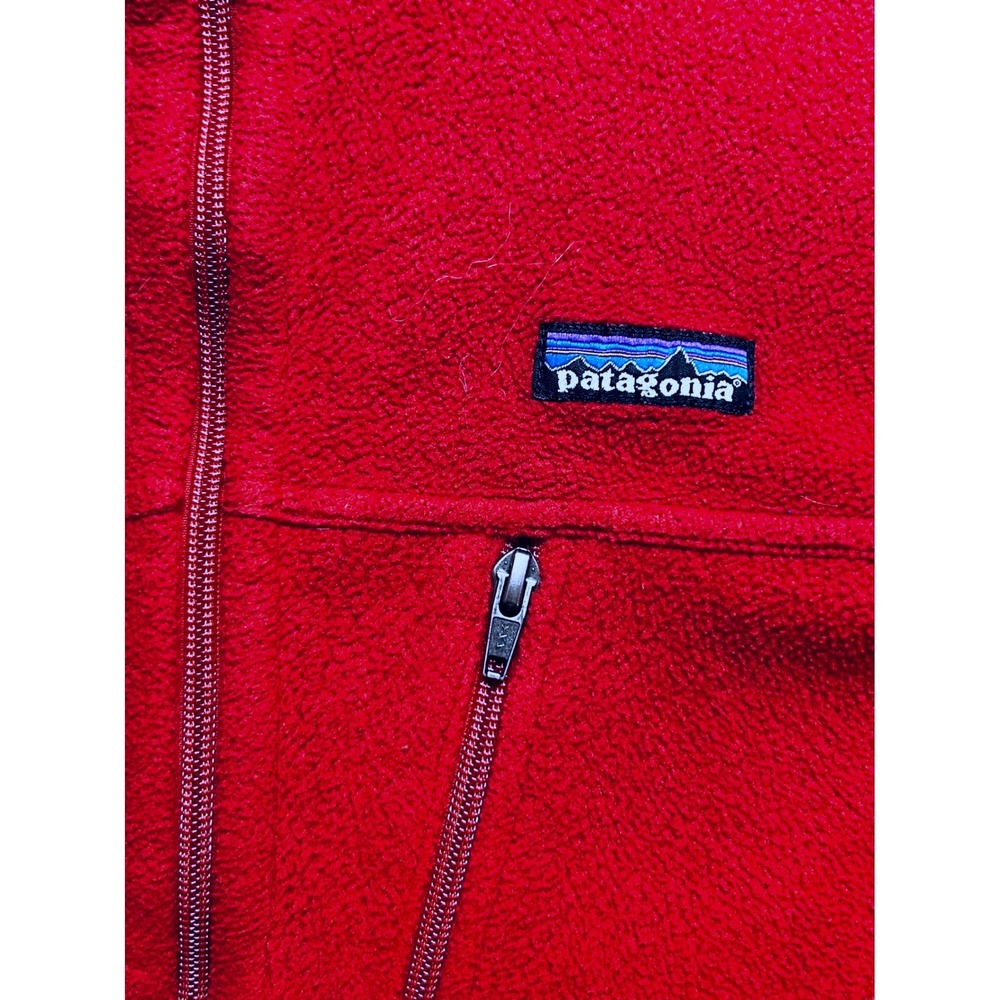 Patagonia Synchilla Men's Large Full Zip Fleece Jacket Red Midweight (46" Chest) - Picture 9 of 14